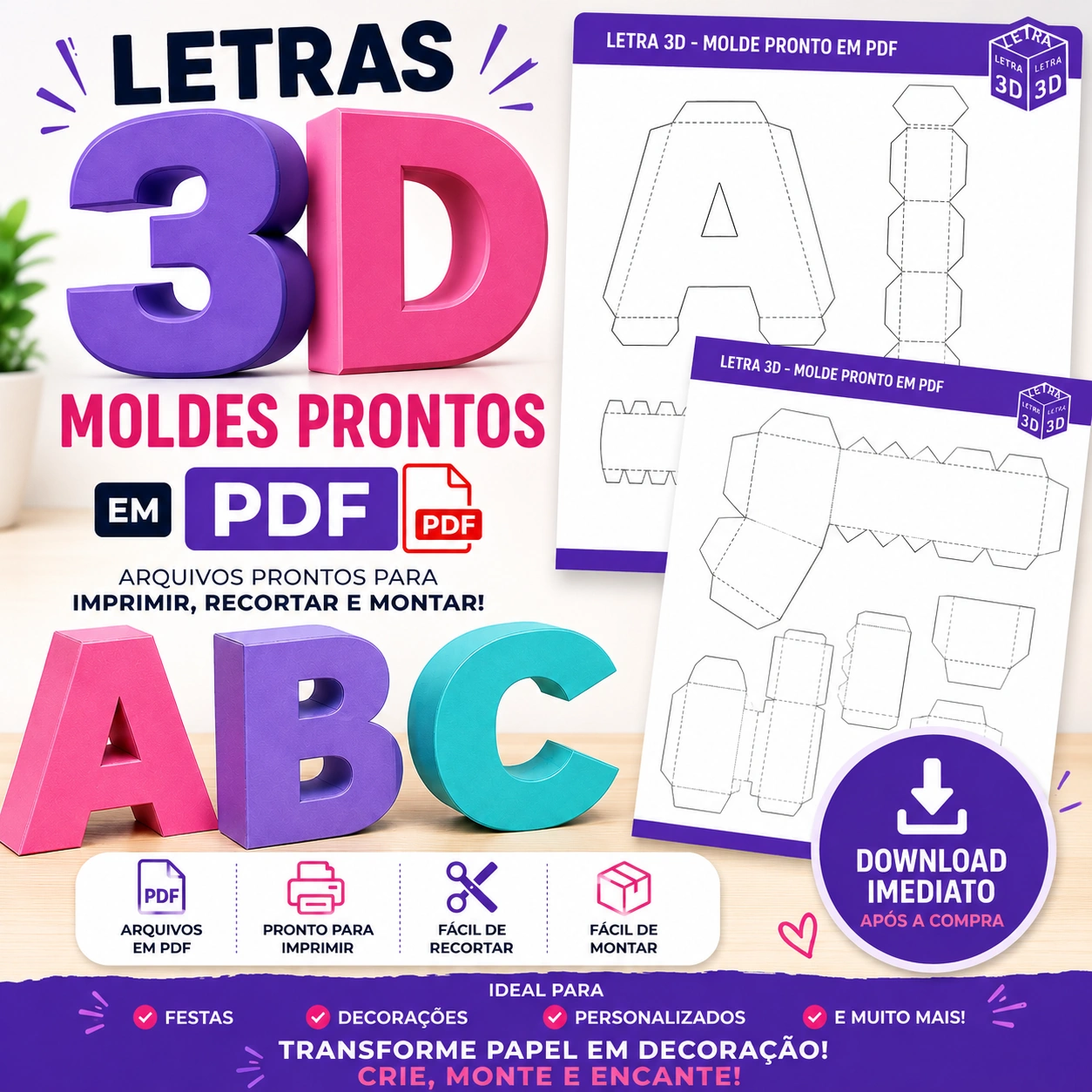 Exemplo de Letras 3D
